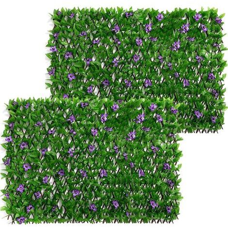 – Haie artificielle de lierre extensible 30x180 cm – Brise-vue décoratif pour jardin et balcon – Protection de la vie privée – Installation facile (1/5)