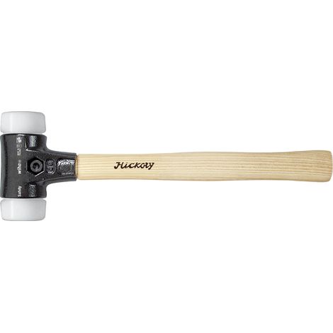 Wiha Schonhammer Safety sehr hart/sehr hart mit Hickory-Holzstiel, Rund-Schlagkopf 80L, 840 mm (26674)