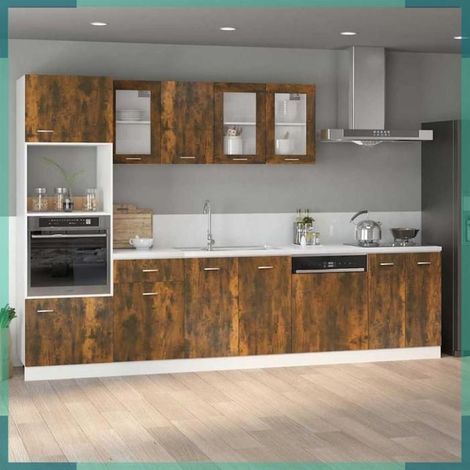 815603 Meuble micro-ondes 'Lyon' Chêne fumé 60 x 57 x 207 cm Bois d'ingénierie (1/5)