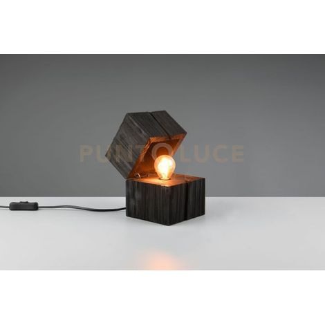 TREASURE LAMPADA DA TAVOLO ATTACCO E14 LAMPADINA INCLUSA LEGNO NERO H. 16CM