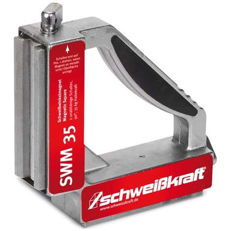 Imán angular SWM 35 de 90°                 Capacidad de sujeción 55 kg y Dimensiones 152 x 152 x 38 mm