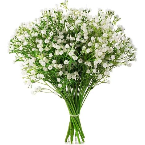 Lot de 5 fleurs artificielles blanches - Faux fleurs artificielles en plastique pour-AquaForge (1/5)