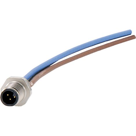 M5 Gerätesteckverbinder gerade Stift Polzahl 3-polig Vorderwand, Litzen 0,14mm² AWG26, Länge 200,0mm - 1 Stück