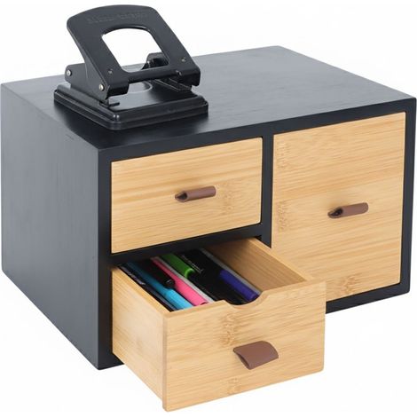 Bambus-Schubladenbox mit 3 Schubladen