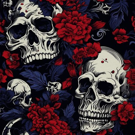 Tela decorativa para exteriores Oxford - Motivo de calavera I DX4011 (1/5)