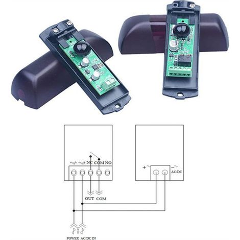 1 Paire de Détecteurs Infrarouges de Sécurité pour Portail Automatique/Battant/Coulissant/Porte de Garage/Porte de Sécurité (1/5)