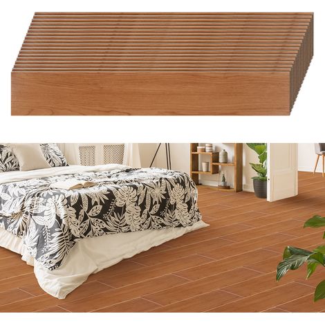 SWANEW Pavimento PVC di design, Listelli vinilici autoadesivi, Pavimento vinilico Deluxe, 91,5 cm x 15,2 cm x 2 mm, 18 pezzi 2，51 m² Marrone (1/5)