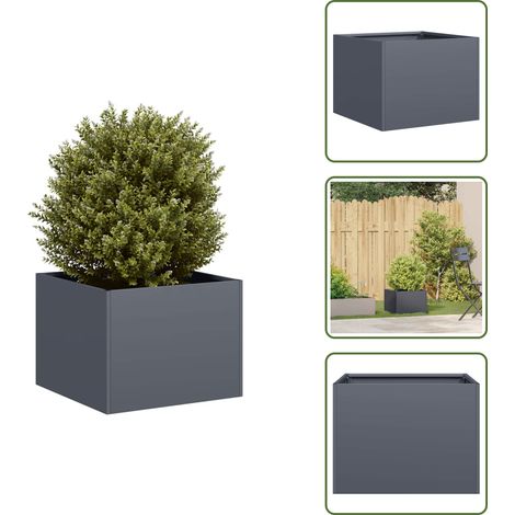 Jardinière anthracite 40x40x30 cm acier - Jardinière - Jardinières - Pot De Fleurs - Support De Jardinière (1/5)