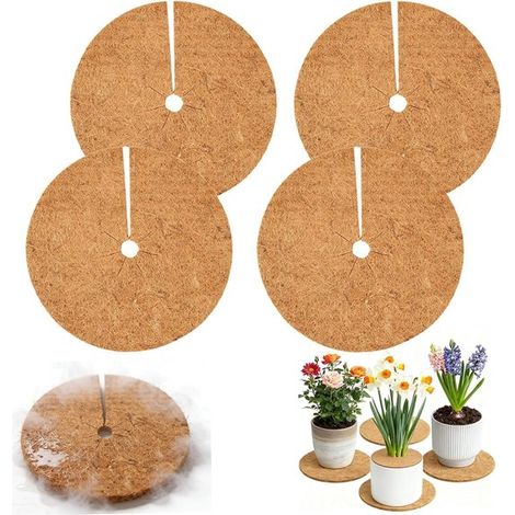 4 Kokosmatten zum Winterschutz von Pflanzen, frostbeständig und feuchtigkeitsabweisend, für Blumentöpfe und Palmentöpfe (1/5)