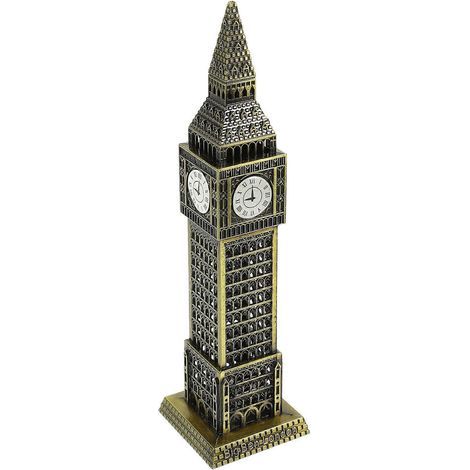 Robuste Big-Ben-Tischdekoration aus Aluminiumlegierung, handgefertigte Big-Ben-Figur für Wohnmöbel – 18 x 4,5 x 4,5 cm (1/4)