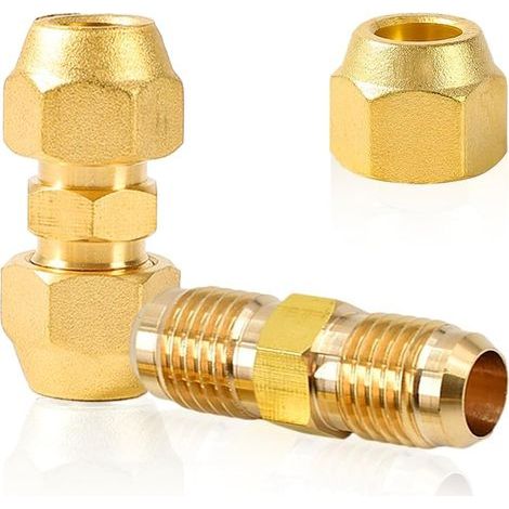 Stück 1/4-Zoll-Doppelnippel-Kupferrohrverbinder, Klimaanlagenzubehör. 6,35 mm Kupferrohr, Klimaanlagenzubehör (1/4") (1/5)