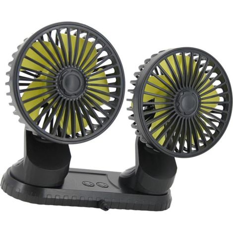Ventilateur de Voiture à Double Tête USB Rechargeable 3 Vitesses (1/5)