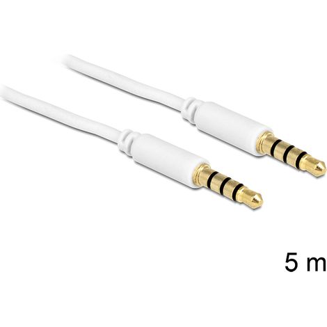 Delock cable stereo jack 3.5 mm 4 pin male  male 5 m
