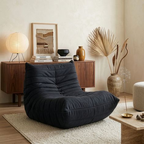 Poltrona Bassa Imbottita Kodsø con Rivestimento in Microfibra (1/5)