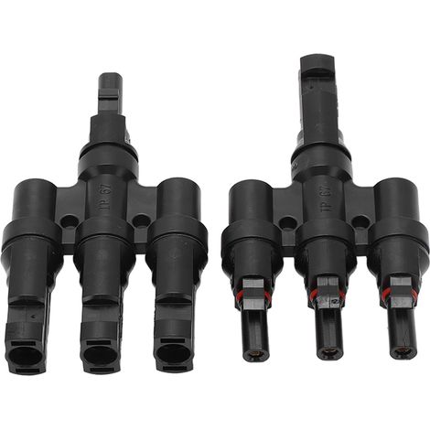 Zweiteiliger Photovoltaik-Stecker, 1 Stecker auf 3 Buchsen und 1 Buchse auf 3 Stecker, 50 A Nennstrom, DC 1500 V Solarstecker, IP67 wasserdicht (1/5)
