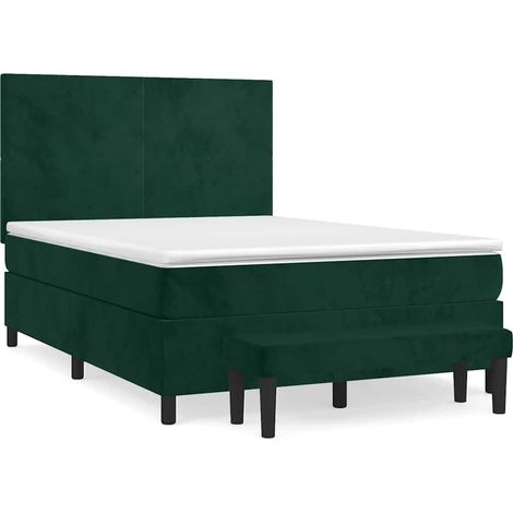Maison Exclusive - Boxspringbett mit Matratze Dunkelgrün 140x190