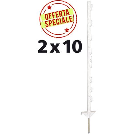 OFFERTA SPECIALE Duopack Picchetto Vario bianco 1,00 m - 2x10 pezzi