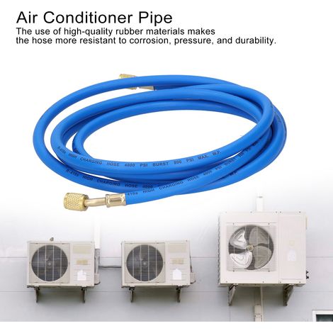 Tuyau de Recharge de Refrigerant pour Climatisation avec Double Connecteur Standard Anglais (1Pc 3mètres) - Conforme R-410a (1/5)