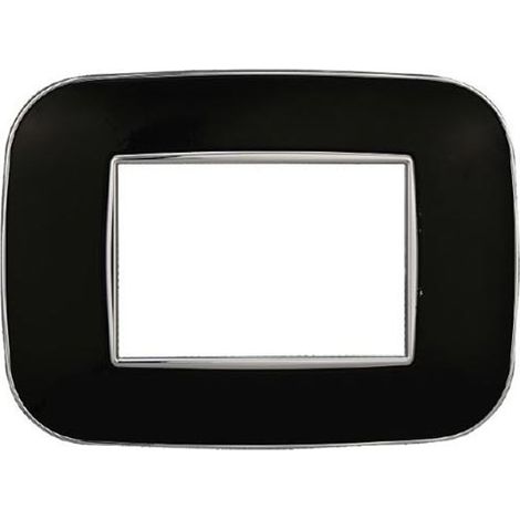 Plaque compatibles Bticino Axolute 3 modules plastique couleur noir Orbis série Moon Ettroit AN91302