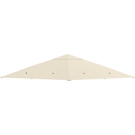 Toiture de remplacement pour tonnelle 3x3m en polyester avec aérations et trous de drainage, couleur crème