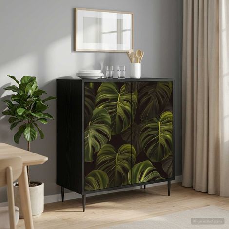vidaXL Sideboard ELBURG Black Oak 69 x 33 x 76 cm Engineered Wood (1/5)