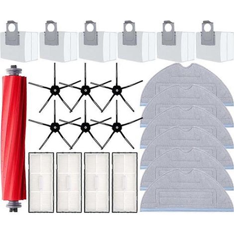 Lot de 23 pièces pour Roborock S7 Maxv Ultra S7 Pro : filtre, tampon et sac à poussière