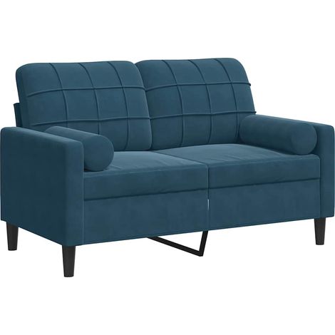 Maison Exclusive - Divano a 2 Posti con Cuscini Blu 120 cm in Velluto