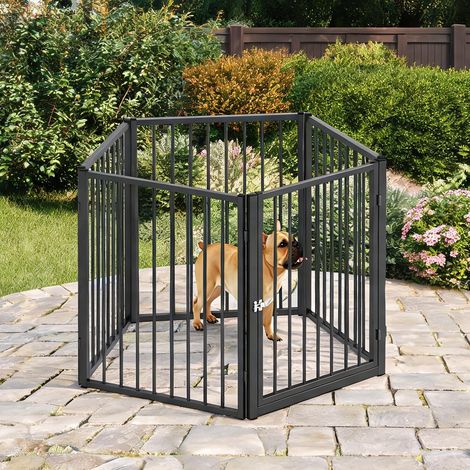 Barrière pour chien schwarz en stahl 180 x 60 x 76 cm (1/5)