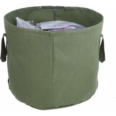 Portable Réutilisable Poubelle Sac Étanche Toile Réutilisable Jardin Pelouse Feuille Sac À Ordures Conteneur Extérieur (1/4)