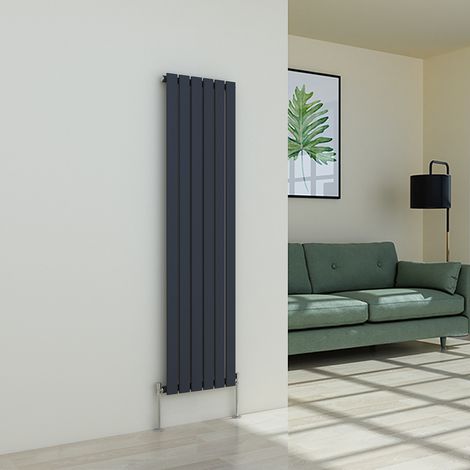 Warmehaus Flat Radiator Anthracite Vertical Single 1600x408mm (1/4)
