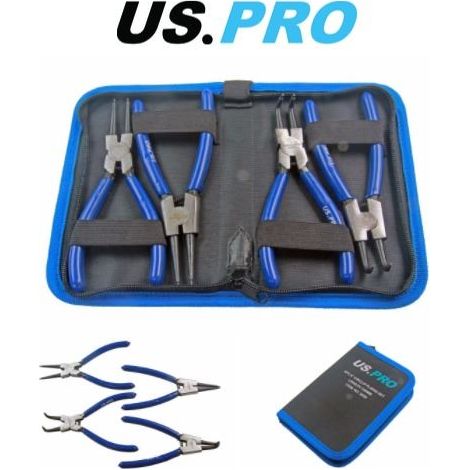 US PRO 6"" Circlip Pliers 4pc Plier Set In Zip Pouch Internal External 2059 (1/4)