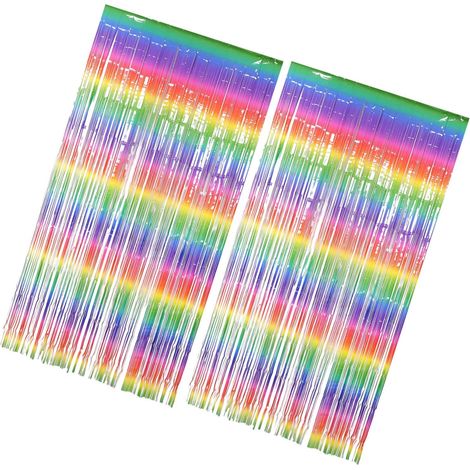 2 Pièces Rideau de Pluie en Pet pour Bébé Design Anti-enchevêtrement, Facile à Installer, Tons Pastel Arc-en-Ciel, Décor Doux pour Intérieur et Séance Photo 100 Jours (1/5)