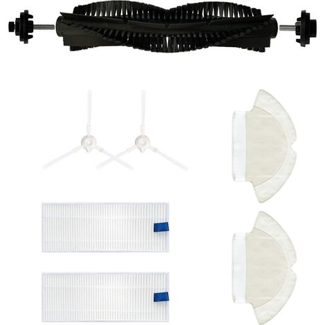 Set Di 7 Accessori Per Robot Aspirapolvere Tefal Rowenta X-Plorer Serie 75 Rg7687: Spazzola Principale/2 Spazzole Laterali/2 Panni/2 Filtri