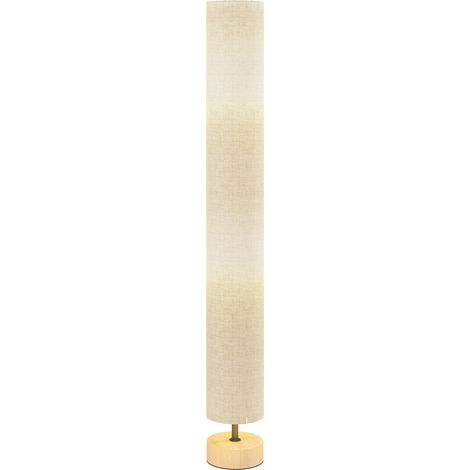 HOMCOM lámpara de pie moderna lámpara de salón con casquillo máx. 40 W E27 pantalla de lino marco de metal para dormitorio Ø15x120 cm gris (1/5)