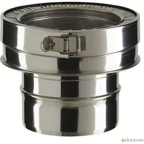 Poujoulat – Réduction conique 150 mm – Raccord fumisterie double paroi THERMINOX – Pour conduit isolé – Inox – Garantie 10 ans