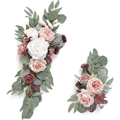 Fleur Artificielle - Décoration Murale pour Arche de Mariage - Faux Plante en Soie - 30 x 40 x 6 cm - 2 Pièces (1/5)