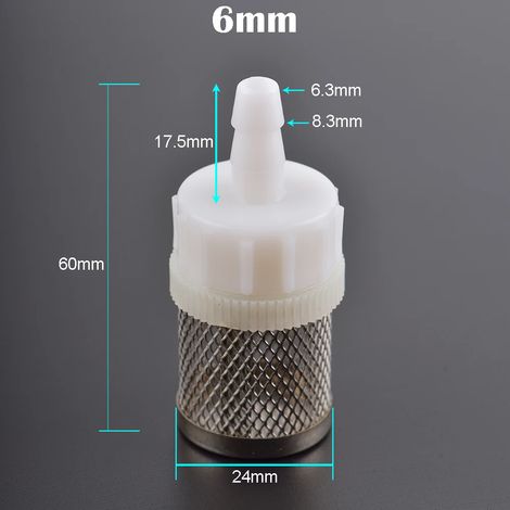 Filtre à tuyau (6 mm - Chine continentale) pour lavage de voiture, arrosage de jardin, aquarium, en acier inoxydable. (1/5)