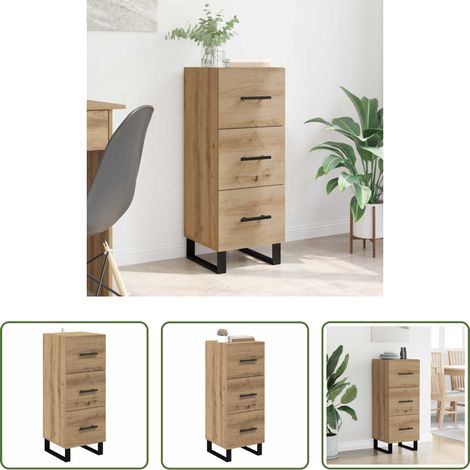 Holzwerkstoff - Sideboard Artisan-Eiche 34,5 x 34 x 90 cm Holzwerkstoff (1/5)