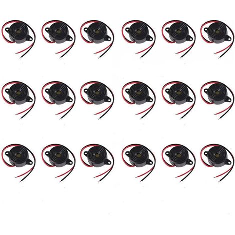Buzzer électronique actif 85 dB – Lot de 18 pièces, tension DC 3–24 V, compatible Arduino et systèmes d’alarme sonore