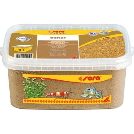 Sera Gravel Ocher - Gravilla ocre natural (Ø 0 - 2 mm), para todos los acuarios de agua dulce y salada