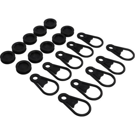 Packung mit 10 Kunststoff-Befestigungsclips für Campingzelte, Markisen und Zugseile. (1/5)