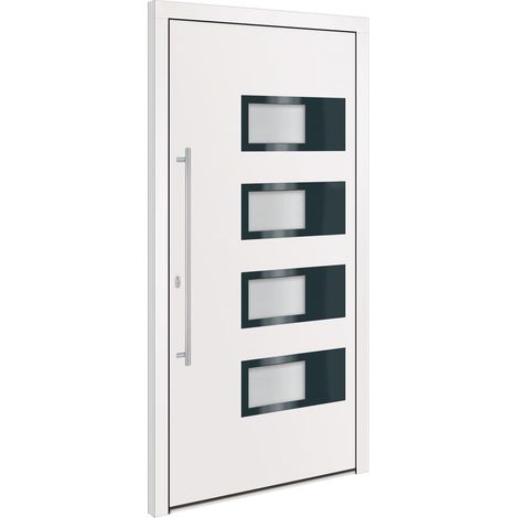 Vidaxl – Porte d'entrée aluminium 100x200 cm – Ouverture à gauche – Verrouillage 5 points – Sécurité renforcée – Matériaux PVC et aluminium