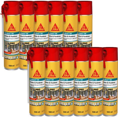 Paquete de 12 espumas SIKA para puertas y ventanas - SikaBoom 138 - 500ml