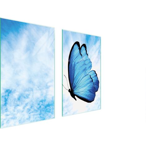 PLAQUE DE PROTECTION EN VERRE POUR POÊLE 75x52 PAPILLON (1/5)