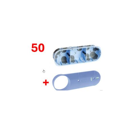 Pack de 50 Boîtes d'encastrement étanche pour cloisons sèches 40mm - 3 postes - 52266 - Eurohm (1/2)