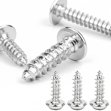 Lot de 60 vis à tôle M4 x 10 mm, en acier inoxydable A2, rondes, vis à bois, auto-taraudeuses avec pointe de perçage, idéales pour métal, bois, projets de bricolage, vis étanches avec filetage complet (1/5)