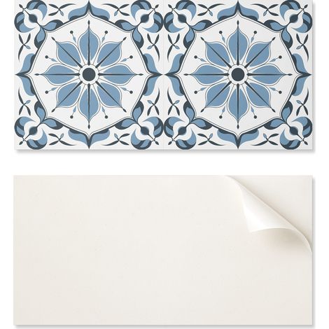 Panel de vinilo autoadhesivo con estampado floral de 100x50 cm con detalles.