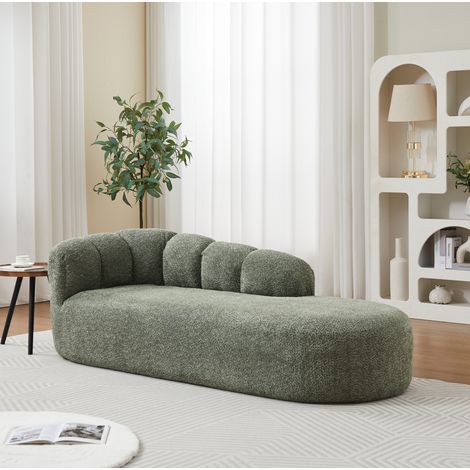 Chaise longue de chenilla 204 x 87 x 66 cm verde HAVRYA (1/5)