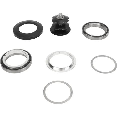 Jeu de direction pour vélo en alliage d'aluminium avec roulements, écrou de serrage et entretoises pour fourche droite 41mm 28.6mm, pièces vélo.