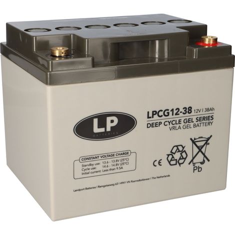 Landport LPCG12-38 VRLA GEL Akku 12V 38Ah wartungsfrei (1/5)